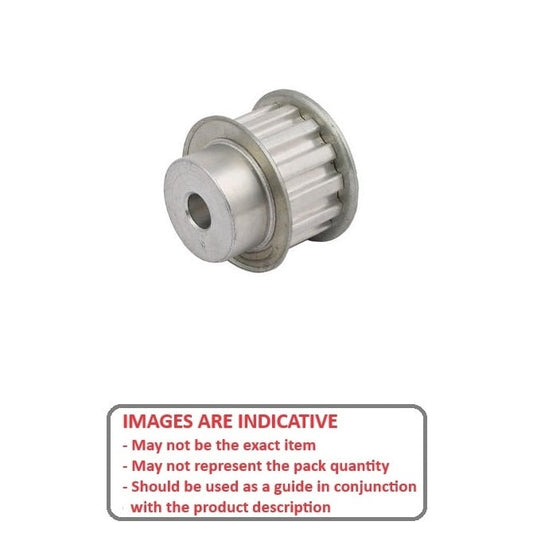 Timing Pulley   12 Tooth x 10 mm Wide No Bore  -  Aluminium - Double Flanged - 5 mm AT5 Trapezoidal Pitch - MBA  (Pack of 1)