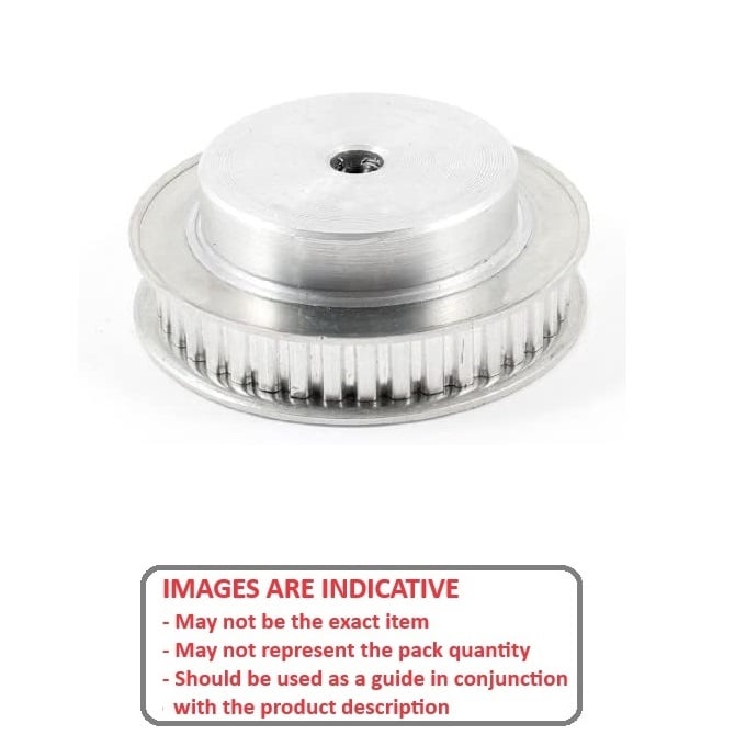 Timing Pulley   44 Tooth x 10 mm Wide Unfinished 8 mm Bore  -  Aluminium - Unflanged - 5 mm AT5 Trapezoidal Pitch - MBA  (Pack of 1)