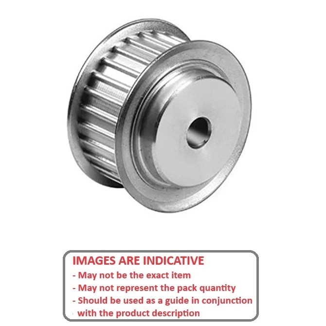 Timing Pulley   30 Tooth x 32 mm Wide Unfinished 8 mm Bore  -  Aluminium - Double Flanged - 10 mm T10 Trapezoidal Pitch - MBA  (Pack of 1)