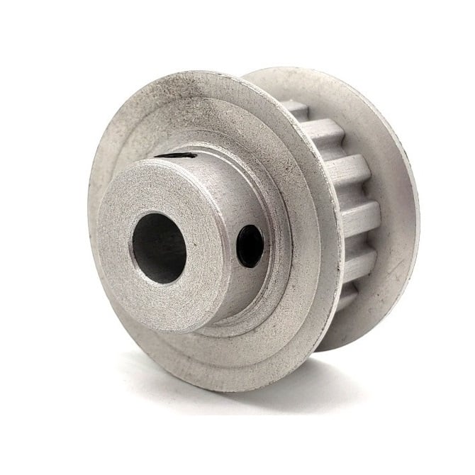 Timing Pulley   22 Tooth x 15 mm Wide - 8 mm Bore  -  Aluminium - Double Flanged - 5 mm HTD Curvelinear Pitch - MBA  (Pack of 1)