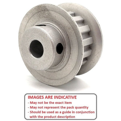Timing Pulley   14 Tooth 9mm Wide - 10 mm Bore  - Keyed Aluminium - Double Flanged - 3 mm HTD Curvelinear Pitch - MBA  (Pack of 1)