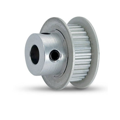 Timing Pulley   28 Tooth x 3.20 Wide - 6.35 mm Bore  -  Aluminium - Double Flanged - 2.032 mm (0.08 Inch) MXL Trapezoidal Pitch - MBA  (Pack of 1)