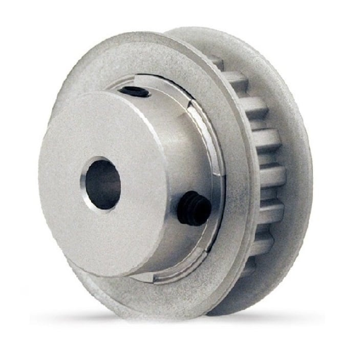 Timing Pulley   36 Tooth x 6.4 Wide - 6.35 mm Bore  -  Aluminium - Double Flanged - 2.032 mm (0.08 Inch) MXL Trapezoidal Pitch - MBA  (Pack of 1)