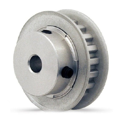 Timing Pulley   44 Tooth x 6.4 Wide - 6.35 mm Bore  -  Aluminium - Double Flanged - 2.032 mm (0.08 Inch) MXL Trapezoidal Pitch - MBA  (Pack of 1)