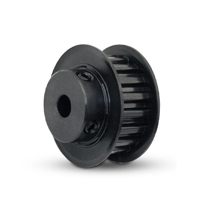 Timing Pulley   12 Tooth x 19.05 Wide - 9.525 mm  - Unfinished Bore No Set Screws Steel - Black Oxide - Double Flanged - 9.525 mm (3/8 Inch) L Series Trapezoidal Pitch - MBA  (Pack of 1)