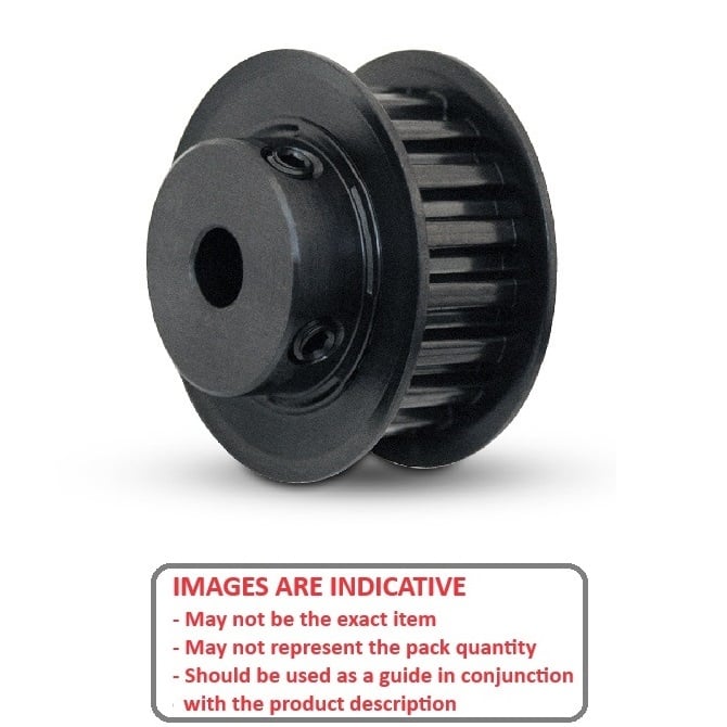 Timing Pulley   13 Tooth x 12.7 Wide - 12.7 mm Bore  -  Steel - Black Oxide - Double Flanged - 9.525 mm (3/8 Inch) L Series Trapezoidal Pitch - MBA  (Pack of 1)