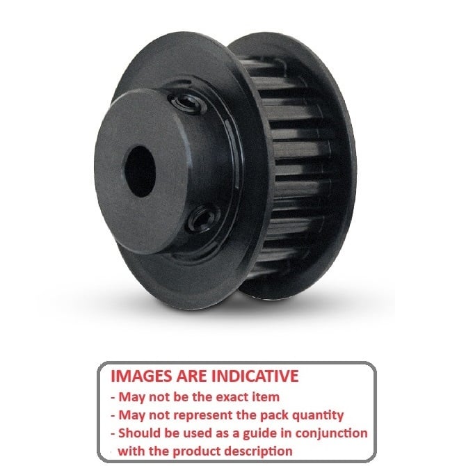 Timing Pulley   10 Tooth x 12.7 Wide - 9.525 mm Bore  -  Steel - Black Oxide - Double Flanged - 9.525 mm (3/8 Inch) L Series Trapezoidal Pitch - MBA  (Pack of 1)