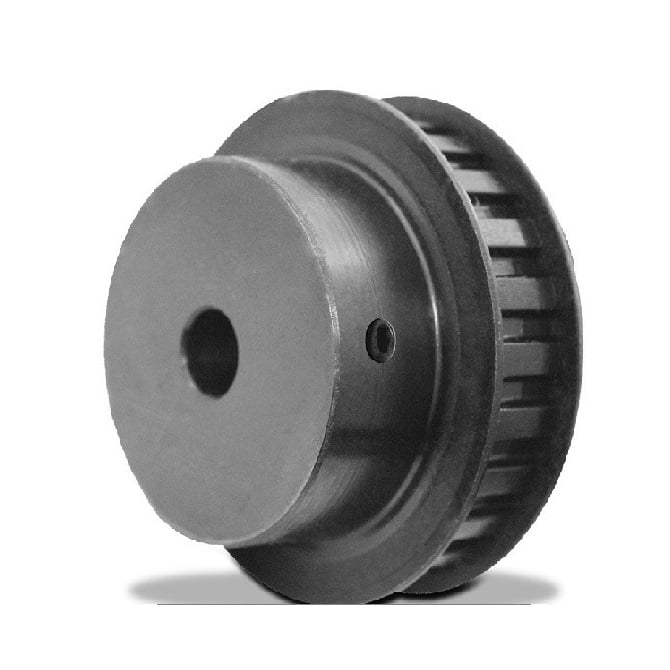 Timing Pulley   16 Tooth x 12.7 Wide - 12.7 mm Bore  -  Steel - Black Oxide - Double Flanged - 9.525 mm (3/8 Inch) L Series Trapezoidal Pitch - MBA  (Pack of 1)