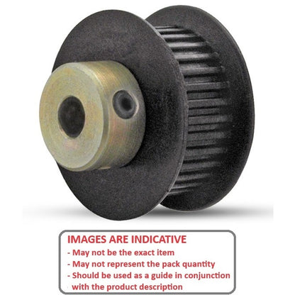 Timing Pulley   28 Tooth x 9 mm Wide Unfinished 8 mm Bore  -  Plastic - Double Flanged with Insert - 3 mm GT Curvelinear Pitch - MBA  (Pack of 1)