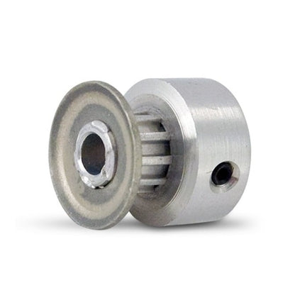 Timing Pulley   14 Tooth x 9.5 Wide - 3.175 mm Bore  -  Aluminium - Flanged with Raised Hub - 2.032 mm (0.08 Inch) MXL Trapezoidal Pitch - MBA  (Pack of 1)