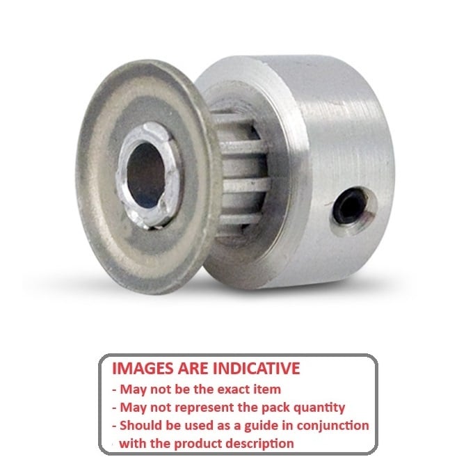 Timing Pulley   15 Tooth x 6 mm Wide Unfinished 3 mm Bore  -  Aluminium - Flanged with Raised Hub - 2.5 mm T2.5 Trapezoidal Pitch - MBA  (Pack of 1)