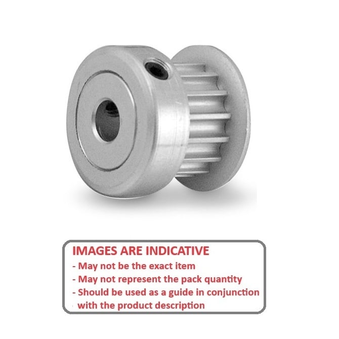 Timing Pulley   21 Tooth x 9.5 Wide - 6 mm Bore  -  Aluminium - Flanged with Raised Hub - 2.032 mm (0.08 Inch) MXL Trapezoidal Pitch - MBA  (Pack of 1)