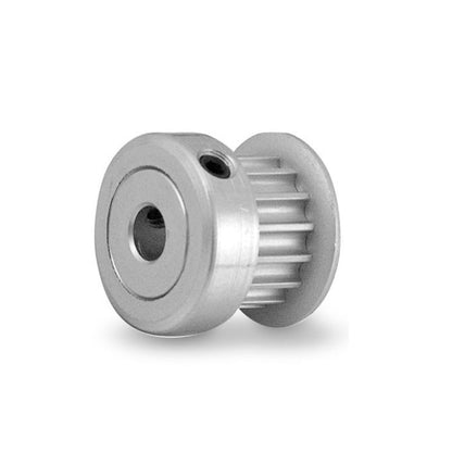 Timing Pulley   20 Tooth 9mm Wide - 6 mm Bore  - Finished Aluminium - Flanged with Raised Hub - 3 mm HTD Curvelinear Pitch - MBA  (Pack of 1)