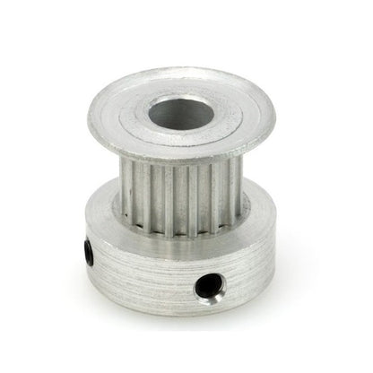 Timing Pulley   18 Tooth 6 mm Wide - 6 mm Bore Aluminium - Flanged with Raised Hub - 3 mm HTD Curvelinear Pitch - MBA  (Pack of 1)
