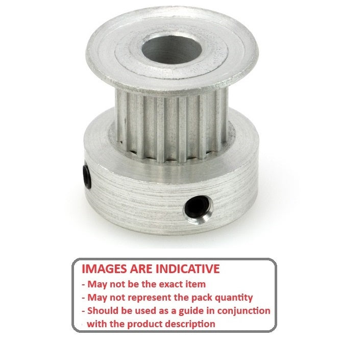 Timing Pulley   16 Tooth x 6 mm Wide - 4.763 mm Bore  -  Aluminium - Flanged with Raised Hub - 3 mm GT Curvelinear Pitch - MBA  (Pack of 1)