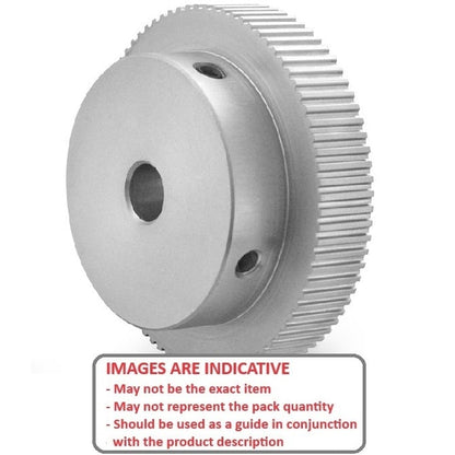 Timing Pulley  100 Tooth x 9.5 Wide - 8 mm Bore  -  Aluminium - Unflanged - 2.032 mm (0.08 Inch) MXL Trapezoidal Pitch - MBA  (Pack of 1)