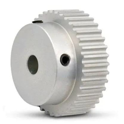 Timing Pulley   48 Tooth 9mm Wide - 8 mm Bore  - Finished Aluminium - Unflanged - 3 mm HTD Curvelinear Pitch - MBA  (Pack of 1)