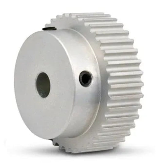 Timing Pulley   22 Tooth 9mm Wide - 6.35 mm Bore  - Finished Aluminium - Unflanged - 3 mm HTD Curvelinear Pitch - MBA  (Pack of 1)