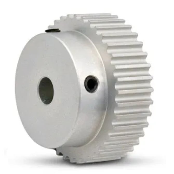 Timing Pulley   60 Tooth 9mm Wide - 7.938 mm Bore  - Finished Aluminium - Unflanged - 3 mm HTD Curvelinear Pitch - MBA  (Pack of 1)