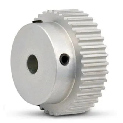 Timing Pulley   40 Tooth 9mm Wide - 6 mm Bore  - Finished Aluminium - Unflanged - 3 mm HTD Curvelinear Pitch - MBA  (Pack of 1)
