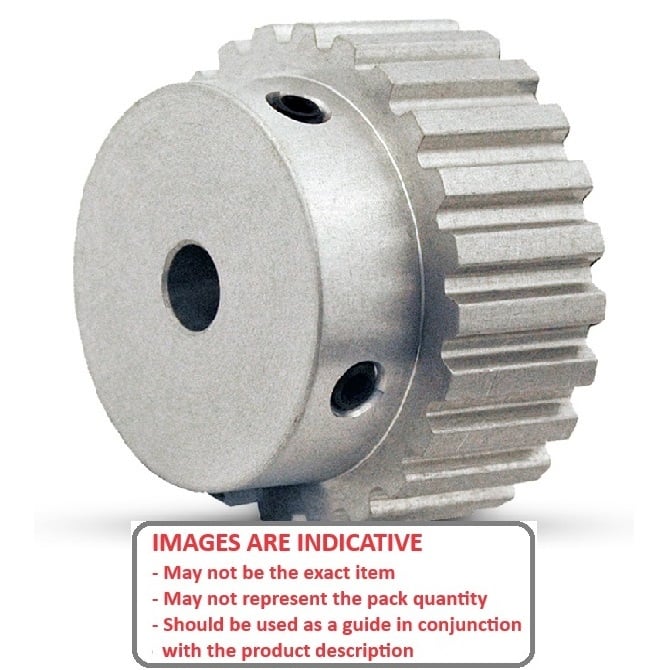 Timing Pulley   48 Tooth x 15 mm Wide - 7.938 mm Bore  -  Aluminium - Unflanged - 3 mm GT Curvelinear Pitch - MBA  (Pack of 1)