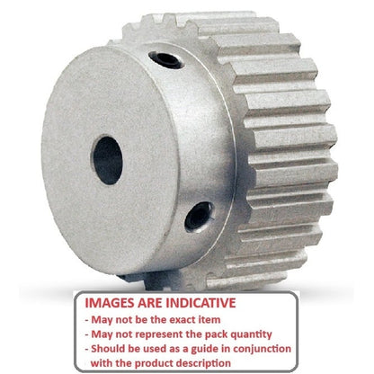 Timing Pulley   36 Tooth x 9 mm Wide - 6.35 mm Bore  -  Aluminium - Unflanged - 3 mm GT Curvelinear Pitch - MBA  (Pack of 1)