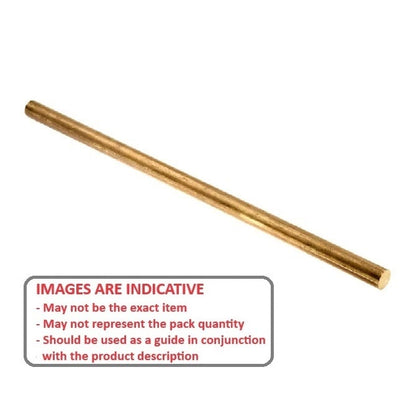 Round Rod    3.5 x 300 mm  -  Brass 385 - MBA  (1 Pack of 3 Per Card)