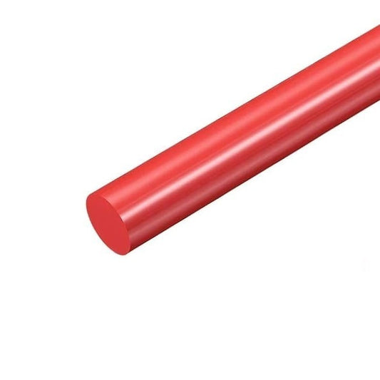 Round Rod   31.8 x 1219 mm Urethane 95A - Red - MBA  (Pack of 1)