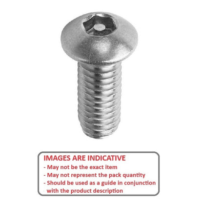 Screw M3 x 12 mm 304 Stainless - Security Button Socket - MBA  (Pack of 6)