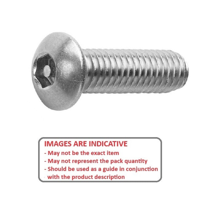 Screw M4 x 16 mm 304 Stainless - Security Button Socket - MBA  (Pack of 25)