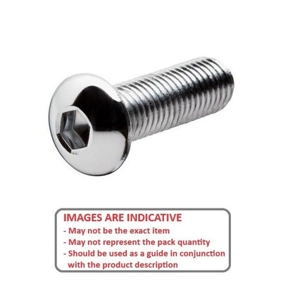 Screw 5/16-24 UNF x 31.8 mm 304 Stainless - Button Socket - MBA  (Pack of 5)