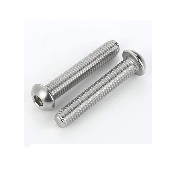 Screw    M5 x 60 mm  -  Stainless 316 - A4 - Button Socket - MBA  (Pack of 50)