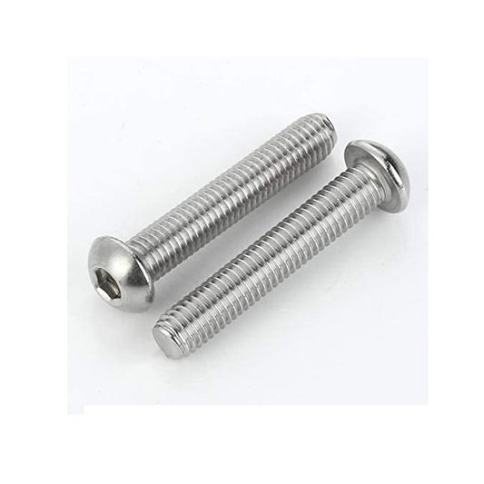 Screw    M6 x 40 mm  -  Stainless 316 - A4 - Button Socket - MBA  (Pack of 5)