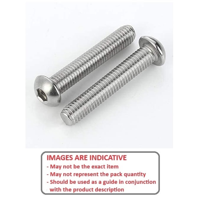 Screw    M6 x 55 mm  -  Stainless 316 - A4 - Button Socket - MBA  (Pack of 50)