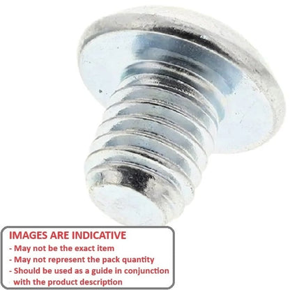 Screw 10-24 UNC x 6.4 mm Zinc Plated Steel - Button Socket - MBA  (Pack of 100)