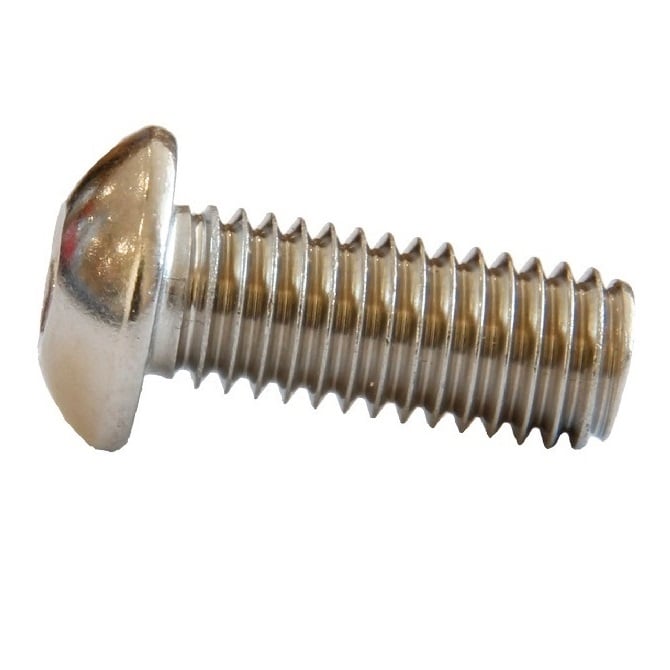Screw    M6 x 25 mm  -  Zinc Plated Steel - Button Socket - MBA  (Pack of 100)