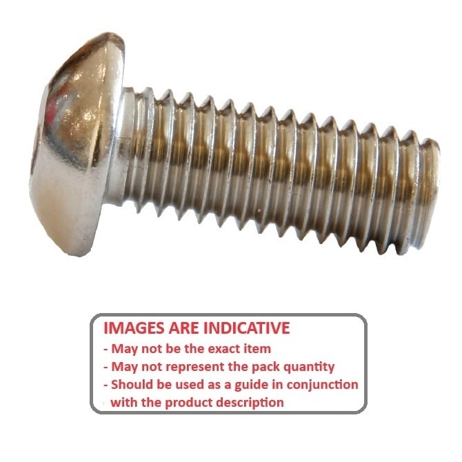 Screw 5/8-11 UNC x 76.2 mm Zinc Plated Steel - Button Socket - MBA  (Pack of 25)