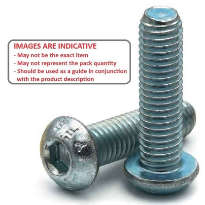 Screw 1/2-13 UNC x 63.5 mm Zinc Plated Steel - Button Socket - MBA  (Pack of 50)