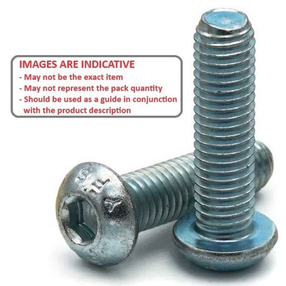 Screw    M8 x 75 mm  -  Zinc Plated Steel - Button Socket - MBA  (Pack of 50)