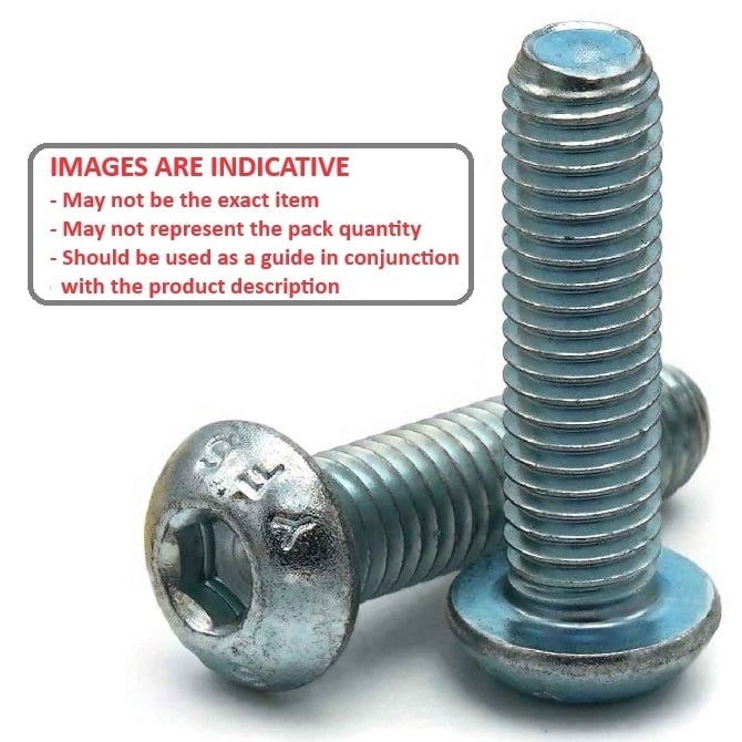 Screw 1/4-20 UNC x 50.8 mm Zinc Plated Steel - Button Socket - MBA  (Pack of 50)