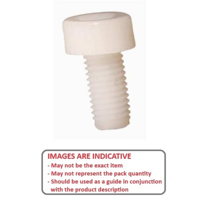 Screw 1/4-20 UNC x 15.9 mm Nylon - Cap Socket - MBA  (Pack of 40)