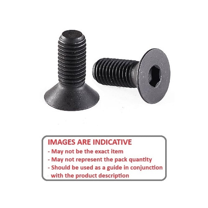 Screw 1/2-12 BSW x 25.4 mm High Tensile Steel Black Oxide - Countersunk Socket - MBA  (Pack of 50)