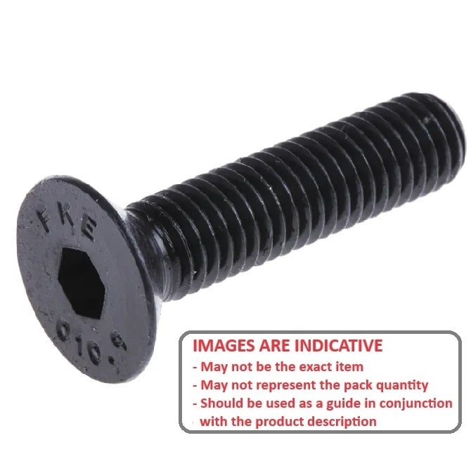 Screw    M8 x 35 mm  -  High Tensile Steel Black Oxide - Countersunk Socket - MBA  (Pack of 50)