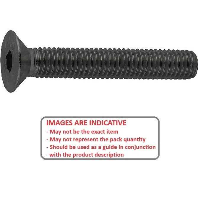 Screw    M12 x 100 mm  -  High Tensile Steel Black Oxide - Countersunk Socket - MBA  (Pack of 5)