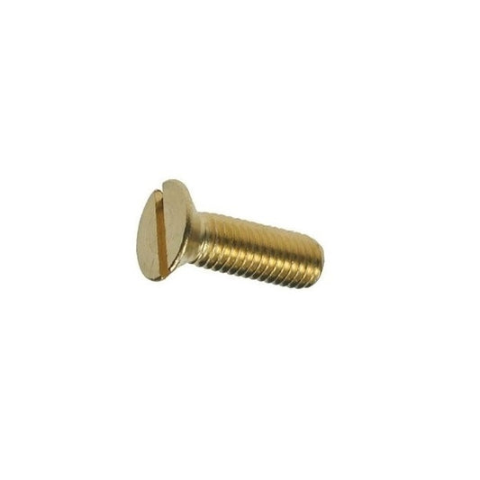 Screw    M10 x 20 mm  -  Brass - Countersunk Slotted - MBA  (Pack of 50)