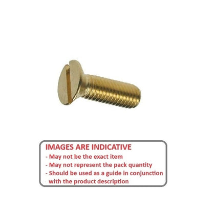 Screw    M10 x 25 mm  -  Brass - Countersunk Slotted - MBA  (Pack of 50)