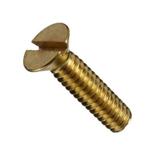 Screw    M2.5 x 12 mm  -  Brass - Countersunk Slotted - MBA  (Pack of 100)