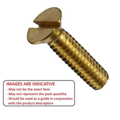 Screw    M2.5 x 8 mm  -  Brass - Countersunk Slotted - MBA  (Pack of 50)