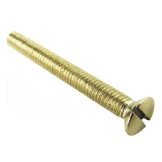 Screw    M2.5 x 16 mm  -  Brass - Countersunk Slotted - MBA  (Pack of 100)