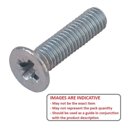 Screw    M2.5 x 8 mm  -  Zinc Plated - Countersunk Pozidrive - MBA  (Pack of 100)